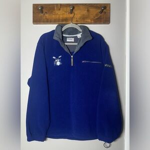Izod PerformanceX Mens Blue Fleece 1/4 zip Pullover Sweater Size L